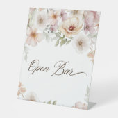 シックフローラウォーターカラーオープンバーブライダルシャワー 台座サイン (正面)