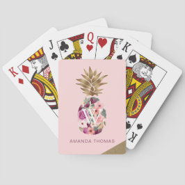 シックフローラウォーターカラーゴールデンパイナップルピンク トランプ