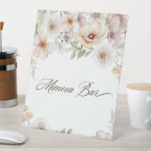 シックフローラウォーターカラーミモザバーブライダルシャワー 台座サイン (インサイチュ)