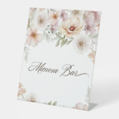 シックフローラウォーターカラーミモザバーブライダルシャワー 台座サイン (正面)