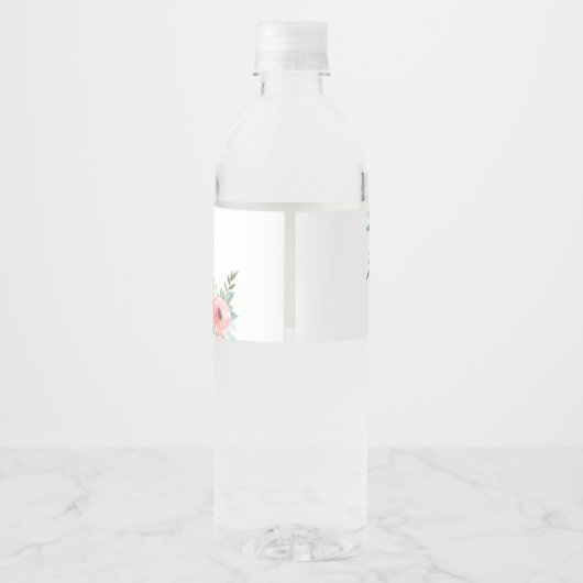 シックフローラウッドランドアニマルズベビーシャワー誕生日 ペットボトルラベル (裏面)