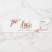 シックフローラウッドランドアニマルズベビーシャワー誕生日 ペットボトルラベル (シングルラベル)