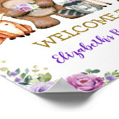 シックフローラウッドランドベビーシャワー誕生日ウェルカム ポスター (角)