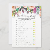 シックフローラガーデンベビーシャワーゲームx2 招待状 (正面)