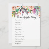 シックフローラガーデンベビーシャワーゲームx2 招待状 (裏面)