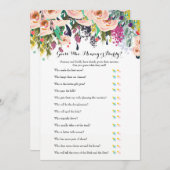 シックフローラガーデンベビーシャワーゲームx2 招待状 (正面/裏面)