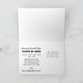 シックフローラキャップ写真卒業パーティー招待状 招待状 (内部)