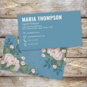 シックフローラスタイリッシュピンクヴィンテージバラプロフェッショナル 名刺