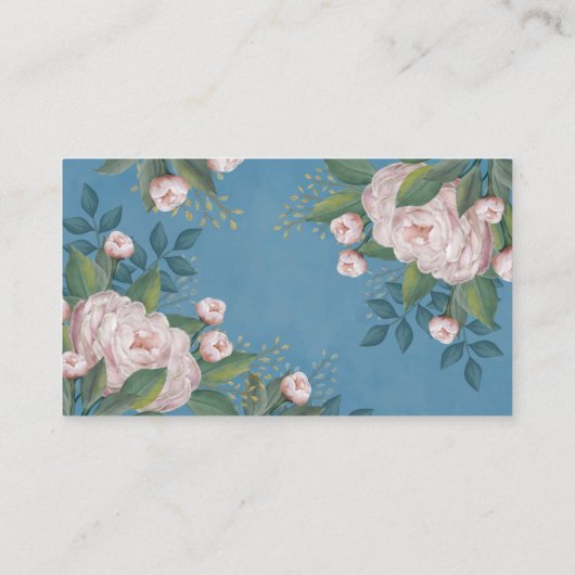 シックフローラスタイリッシュヴィンテージピンクローズプロフェッショナル 名刺 (裏面)