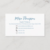 シックフローラスタイリッシュヴィンテージピンクローズプロフェッショナル 名刺 (正面)