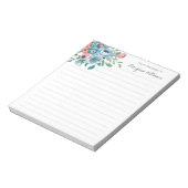 シックフローラダスティブルーピーチコーラルピンク植物体 ノートパッド (回転)