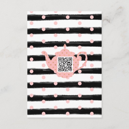 シックフローラティーパーティーガールベビーシャワーレジストリ エンクロージャーカード (裏面)