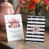 シックフローラティーパーティーガールベビーシャワーレジストリ エンクロージャーカード