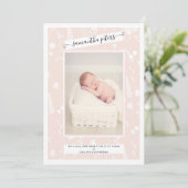 シックフローラドライフラワー赤面写真ベビー誕生 案内状 (スタンド正面)
