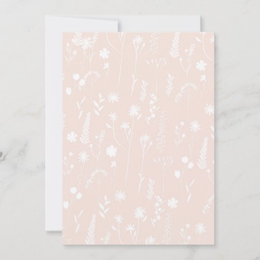 シックフローラドライフラワー赤面写真ベビー誕生 案内状 (裏面)