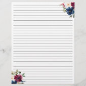 シックフローラネイビーブルーブルガンディレッドキッチンレシピ (裏面)