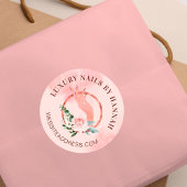 シックフローラネイルアートマニキュアハンドネイルサロンロゴ ラウンドシール