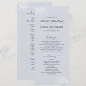 シックフローラバラアイスブルーシンプルミニマル結婚ズ プログラム (正面/裏面)