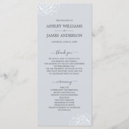 シックフローラバラアイスブルーシンプルミニマル結婚ズ プログラム