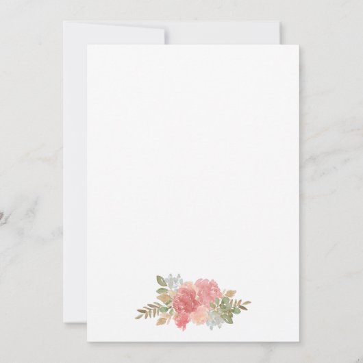 シックフローラバラ金ゴールドドレススウィート16誕生日 招待状 (裏面)