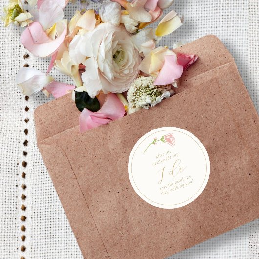 シックフローラバラ&アイボリー結婚ズ ラウンドシール