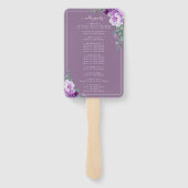 シックフローラパープル&グレー結婚式 プログラムハンドファン ハンドファン (裏面)