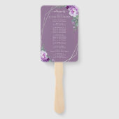 シックフローラパープル&シルバー結婚式 プログラム ハンドファン (裏面)