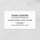 シックフローラピアノ先生モダンミュージカルノート 名刺 (裏面)