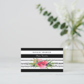 シックフローラピアノ先生モダンミュージカルノート 名刺 (スタンド正面)