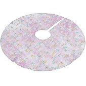 シックフローラピンククリスマスホリデー ブラッシュドポリエステルツリースカート (アングル)