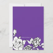 シックフローラブライダルシャワーインビテーションパープル 招待状 (裏面)