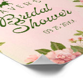 シックフローラブライダルシャワーウェルカムサイン ポスター (角)