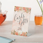 シックフローラブライダルシャワーカードとギフト 台座サイン (インサイチュ)