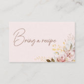 シックフローラブライダルシャワーレシピカードリクエスト 名刺 (裏面)