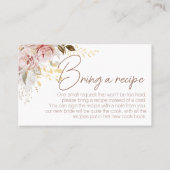 シックフローラブライダルシャワーレシピカードリクエスト 名刺 (正面)