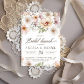 シックフローラブライドへ水カラーブライダルブランチ 招待状