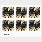 シックフローラブラック&ベージュマザーズデイ スクエアシール (シート)