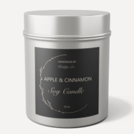 シックフローラブラック&ホワイト手作りキャンドルラベル スクエアシール