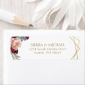 シックフローラブルゴーニュ結婚金ゴールド差出人住所 ラベル (インサイチュ)