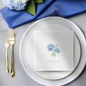 シックフローラブルーアジサイイベント結婚ズ スタンダードランチョンナプキン