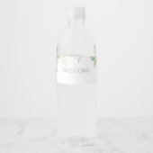 シックフローラブルーアジサイイベント結婚ズ ペットボトルラベル (正面)