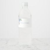 シックフローラブルーアジサイイベント結婚ズ ペットボトルラベル (正面)