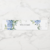 シックフローラブルーアジサイイベント結婚ズ ペットボトルラベル (シングルラベル)