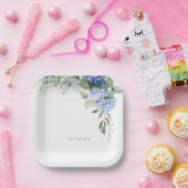 シックフローラブルーアジサイイベント結婚ズ ペーパープレート (パーティー)