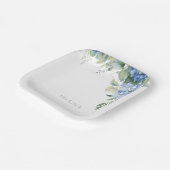 シックフローラブルーアジサイイベント結婚ズ ペーパープレート (傾斜あり)