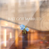 シックフローラブルーアジサイ結婚トランスペアレント車 ウィンドウサイン (シート2)