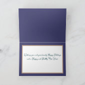 シックフローラブーケバラ&オーキッドフラワーズホリデー カード (内部)