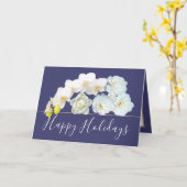 シックフローラブーケバラ&オーキッドフラワーズホリデー カード (黄色い花)