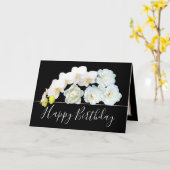 シックフローラブーケバラ&オーキッドフラワーズ誕生日 カード (黄色い花)