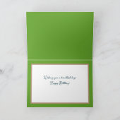 シックフローラブーケピンクローズバドフラワーズ誕生日 カード (内部)